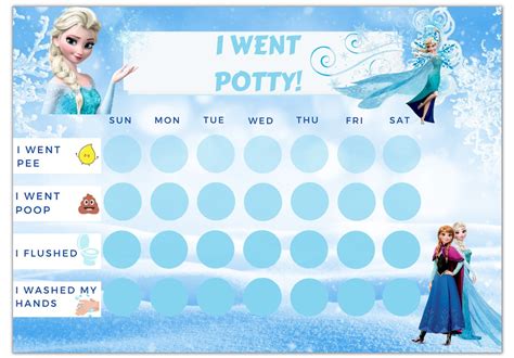 frozen potty training chart